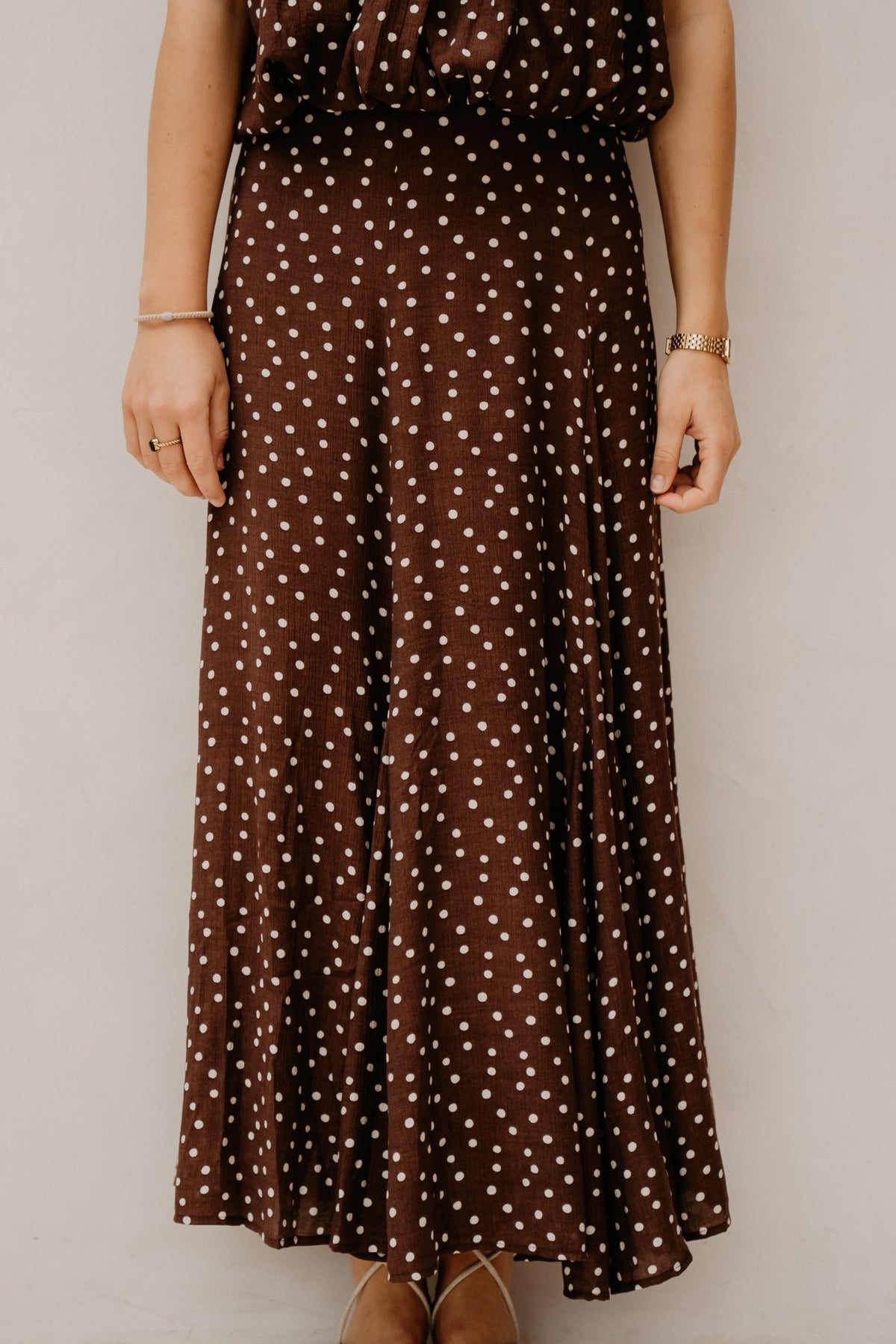 Rachel dot skirt brown - white - Bij Keesje - Bij Keesje - Rok