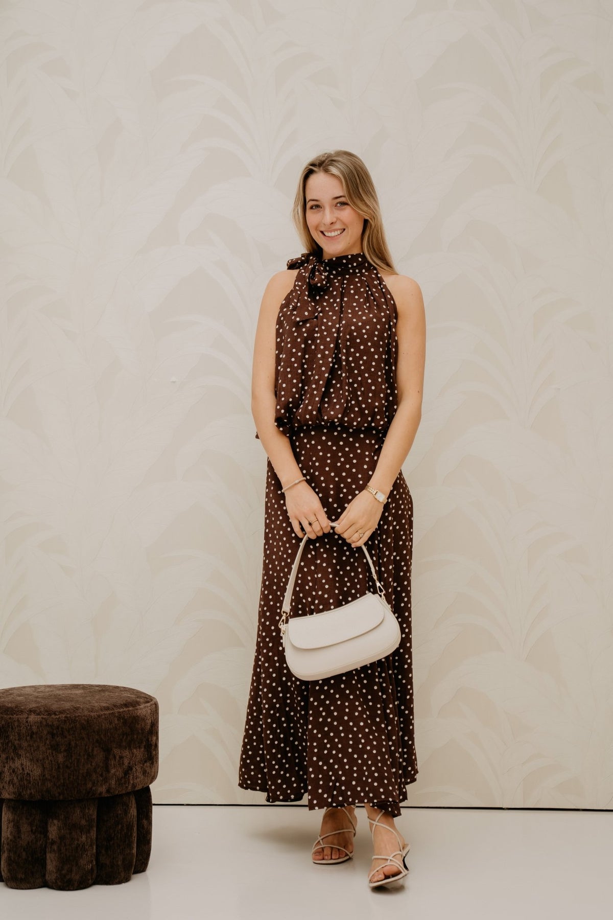 Rachel dot top brown - white - Bij Keesje - Bij Keesje - Top