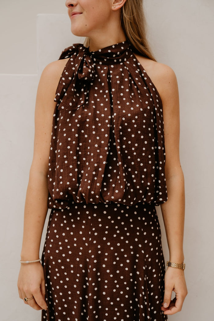 Rachel dot top brown - white - Bij Keesje - Bij Keesje - Top