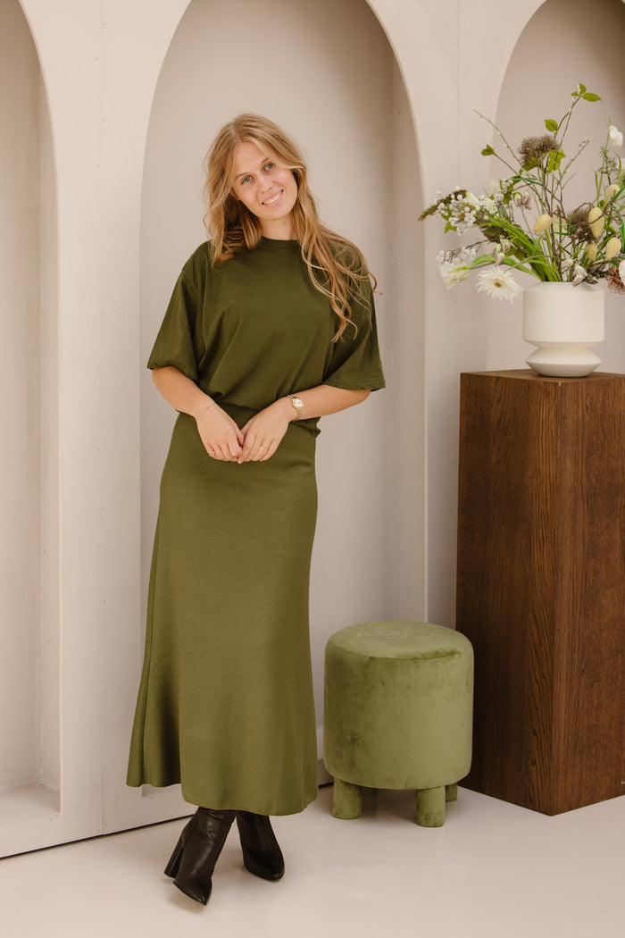 Ravina skirt olijfgroen - Bij Keesje - Bij Keesje