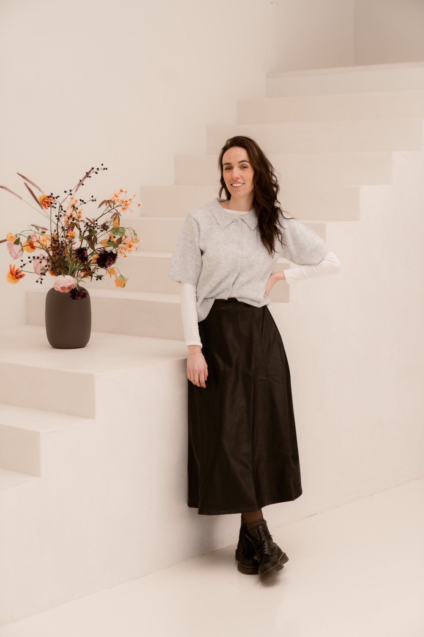 Raya Faux Leather Skirt - Bij Keesje - Neo Noir