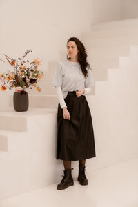 Raya Faux Leather Skirt - Bij Keesje - Neo Noir