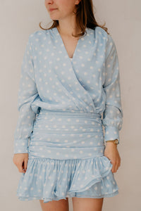Rebecca dots dress blue - white - Bij Keesje - Bij Keesje - Jurk