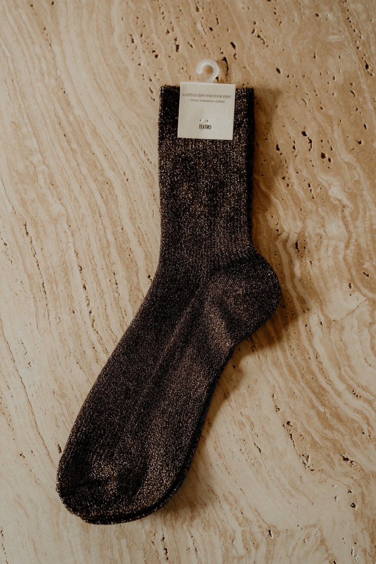 Regalo sokken glitter donkerbruin - Bij Keesje - Bij Keesje - Sok