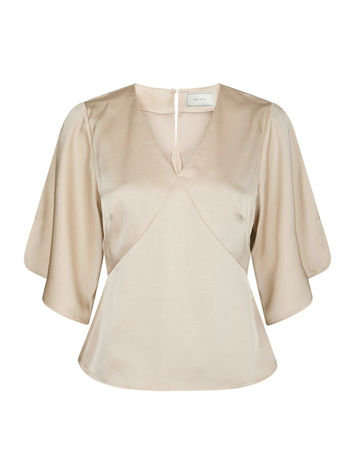 Remana heavy sateen blouse champange - Bij Keesje - Neo Noir - Blouse