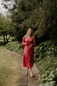 Remara Heavy Sateen Dress Cherry Pink - Bij Keesje - Neo Noir - Jurk