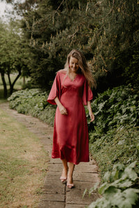 Remara Heavy Sateen Dress Cherry Pink - Bij Keesje - Neo Noir - Jurk