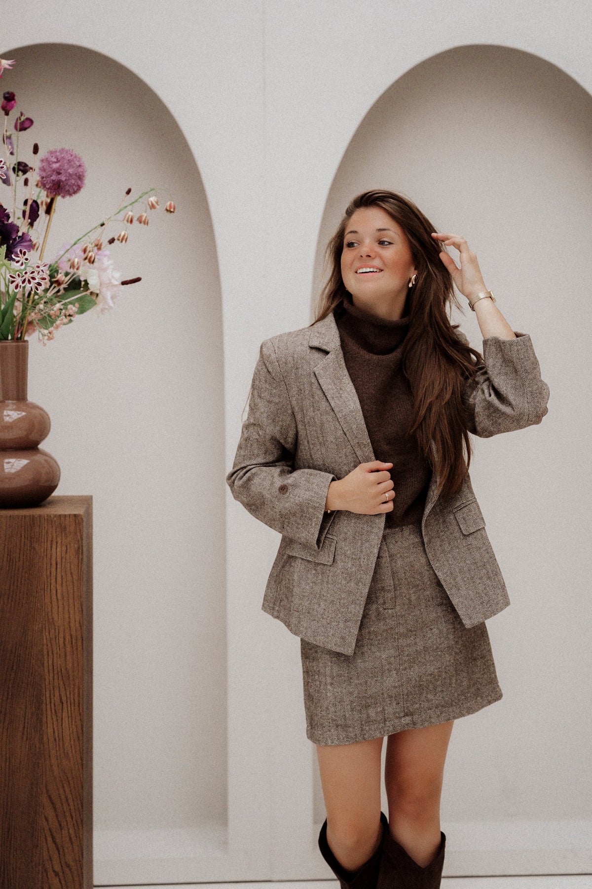 Remy Skirt Dark Brown - Bij Keesje - YDENCE - Rok
