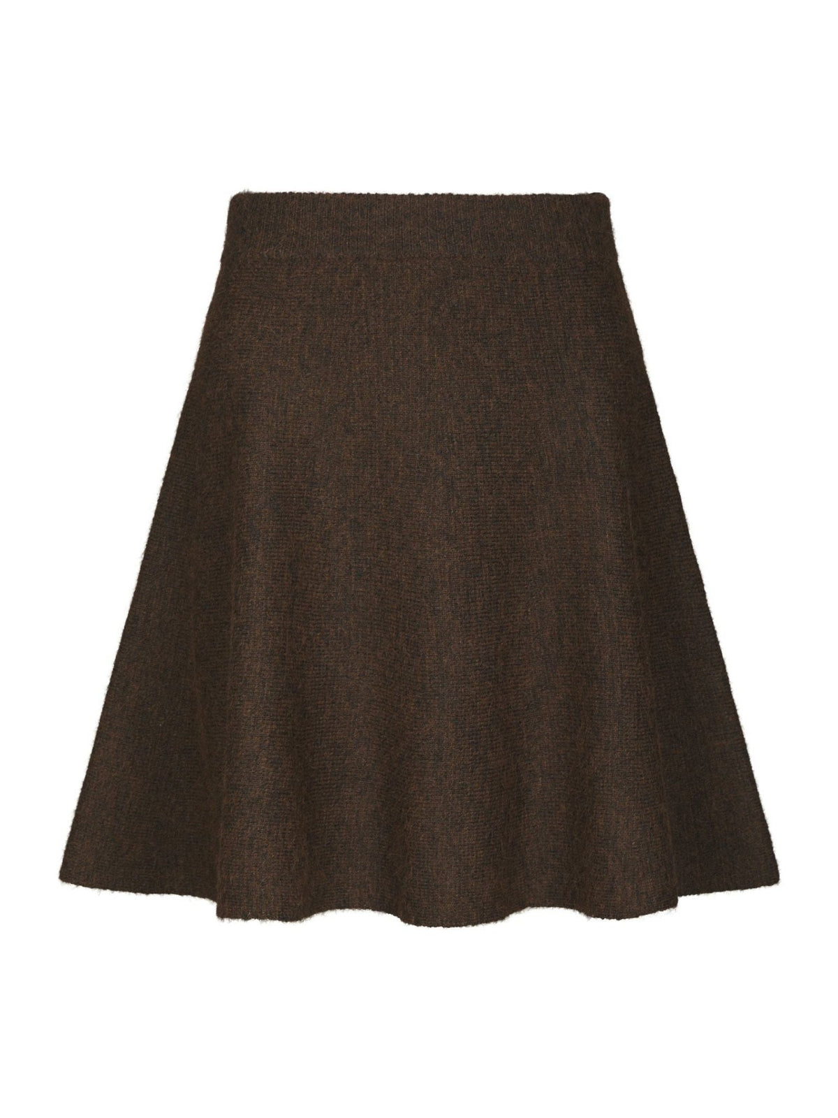 Renata fluffy knit skirt brown melange - Bij Keesje - Neo Noir - Rok