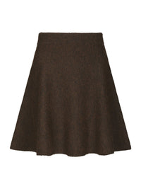 Renata fluffy knit skirt brown melange - Bij Keesje - Neo Noir - Rok