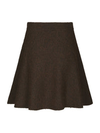 Renata fluffy knit skirt brown melange - Bij Keesje - Neo Noir - Rok