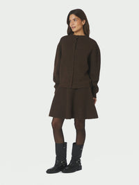 Renata fluffy knit skirt brown melange - Bij Keesje - Neo Noir - Rok