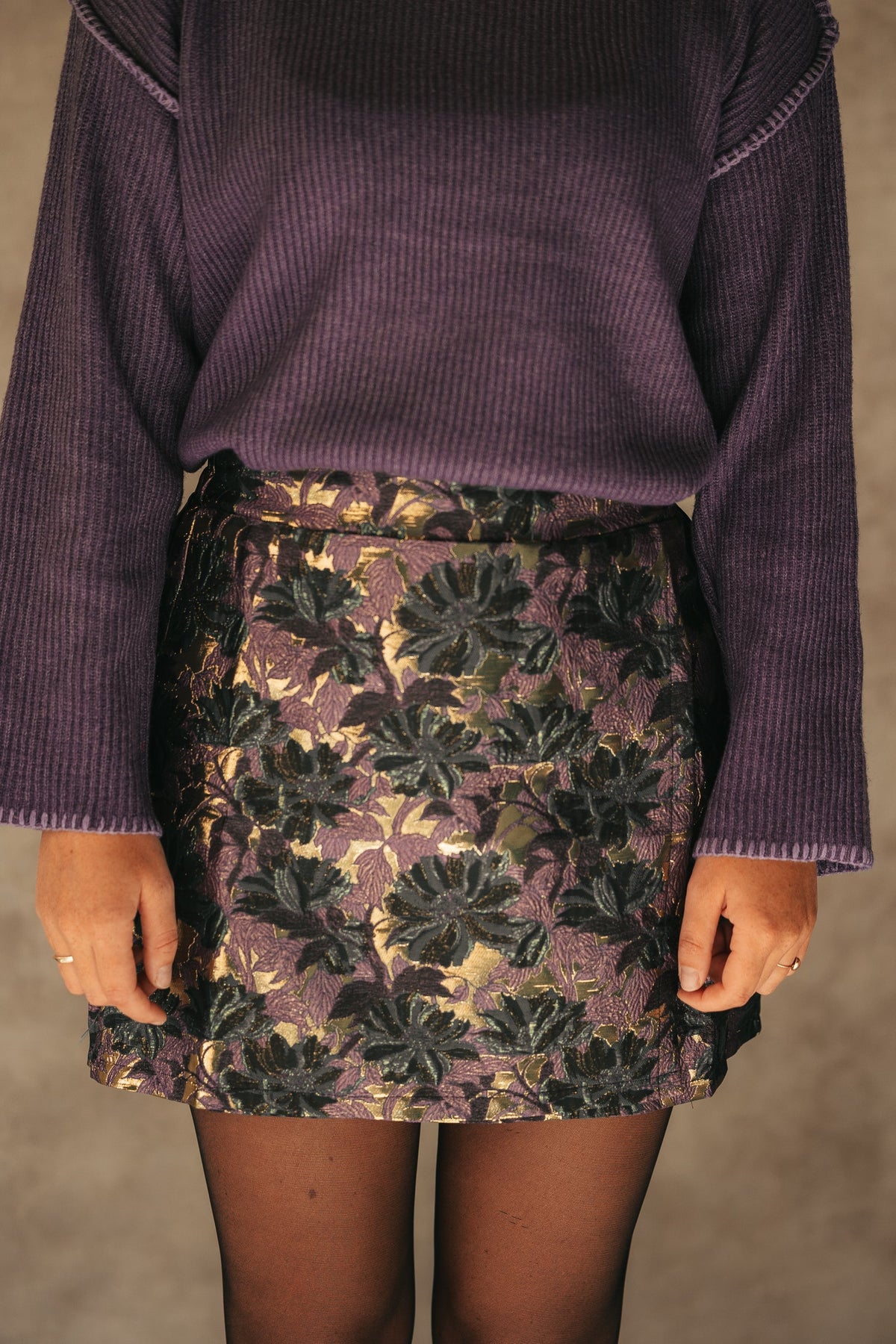 Renee skirt purple/gold - Bij Keesje