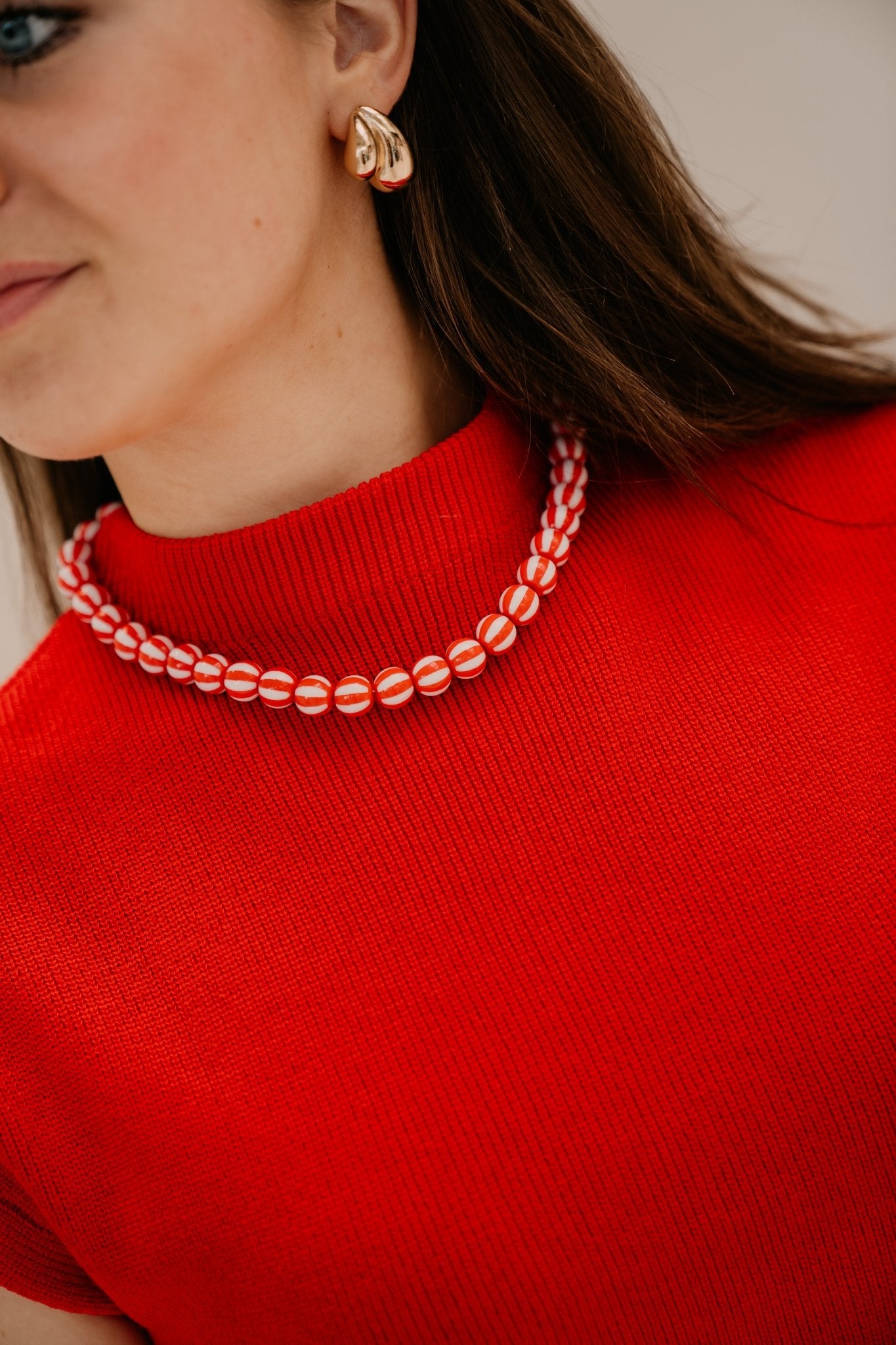 Rhode ketting streep rood - Bij Keesje - Bij Keesje - accessoires
