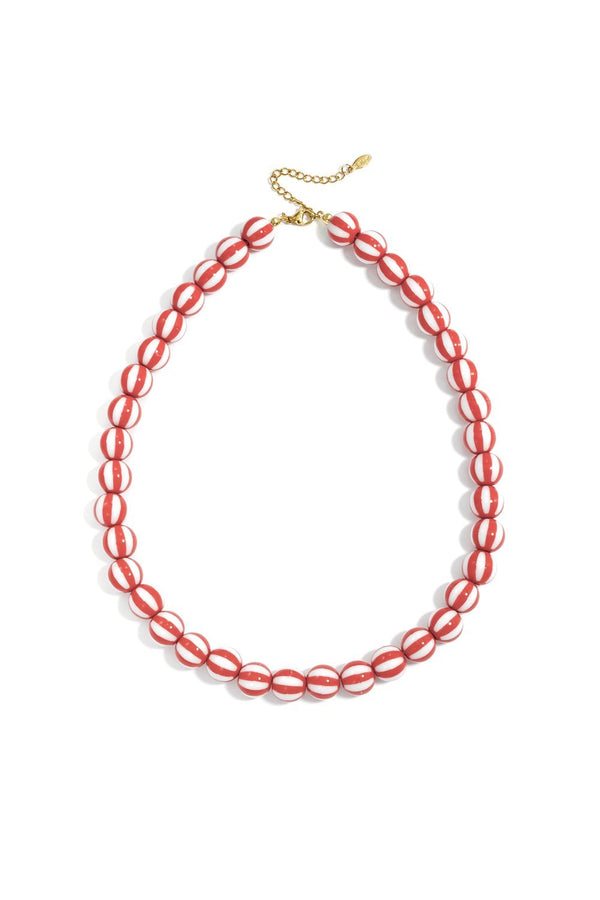 Rhode ketting streep rood - Bij Keesje - Bij Keesje - accessoires