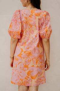 Richelle print dress orange - pink - Bij Keesje - Bij Keesje - Jurk