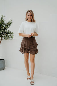 Ricki S Voile Skirt Light Brown - Bij Keesje - Neo Noir - Rokken