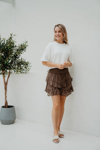 Ricki S Voile Skirt Light Brown - Bij Keesje - Neo Noir - Rokken