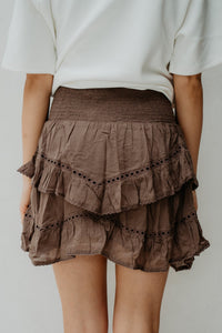 Ricki S Voile Skirt Light Brown - Bij Keesje - Neo Noir - Rokken