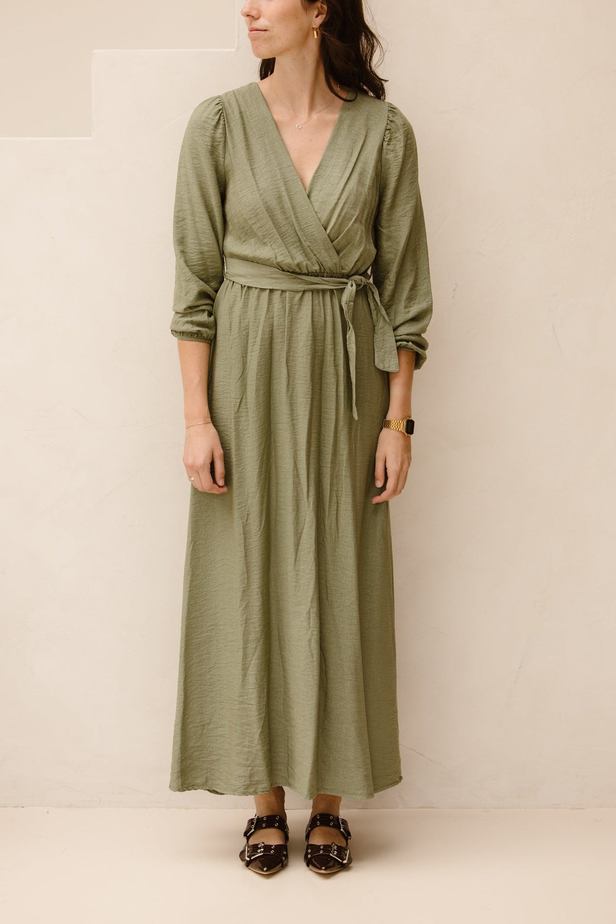 Rienke maxi dress army - Bij Keesje - Bij Keesje
