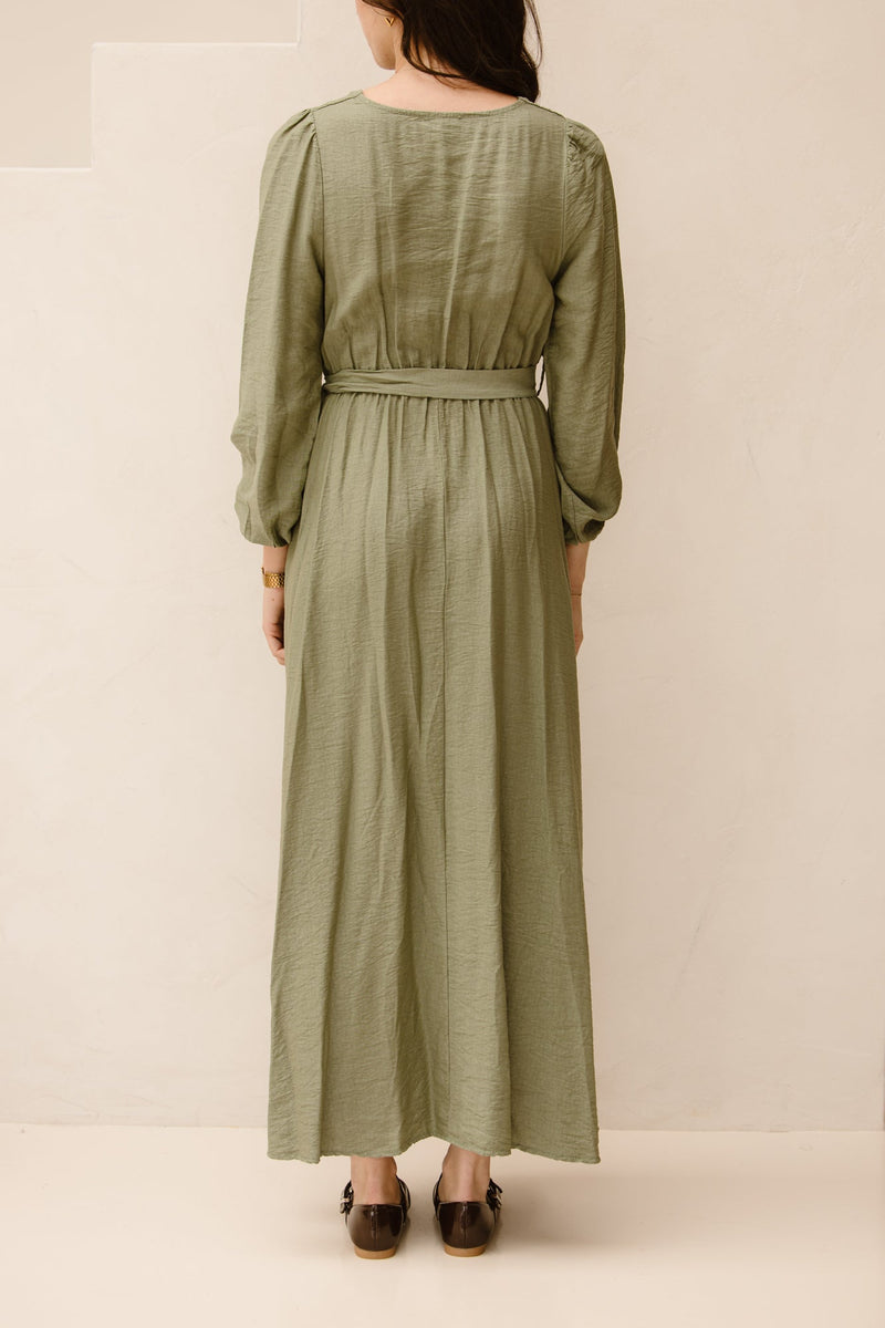 Rienke maxi dress army - Bij Keesje - Bij Keesje