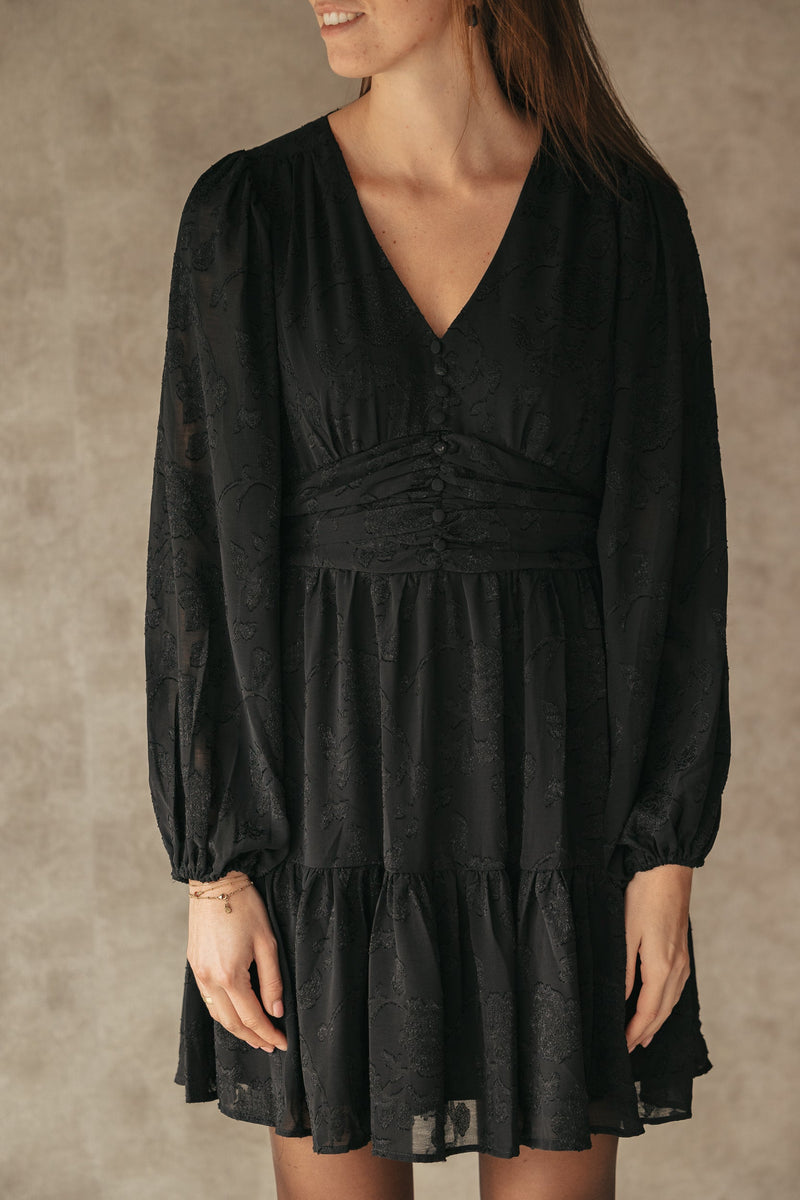 Rihana burnout dress black - Bij Keesje