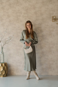 Risisa Heavy Sateen Shirt Smoke Green - Bij Keesje - Neo Noir