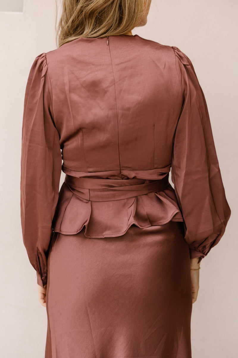 Rista heavy sateen blouse dark rose - Bij Keesje - Neo Noir