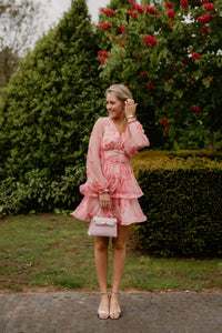Rivana Print Chiffon Dress Pink - Bij Keesje - Neo Noir - jurk