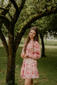 Roberta Flower Print Dress Evening Rose - Bij Keesje - Neo Noir - Jurk