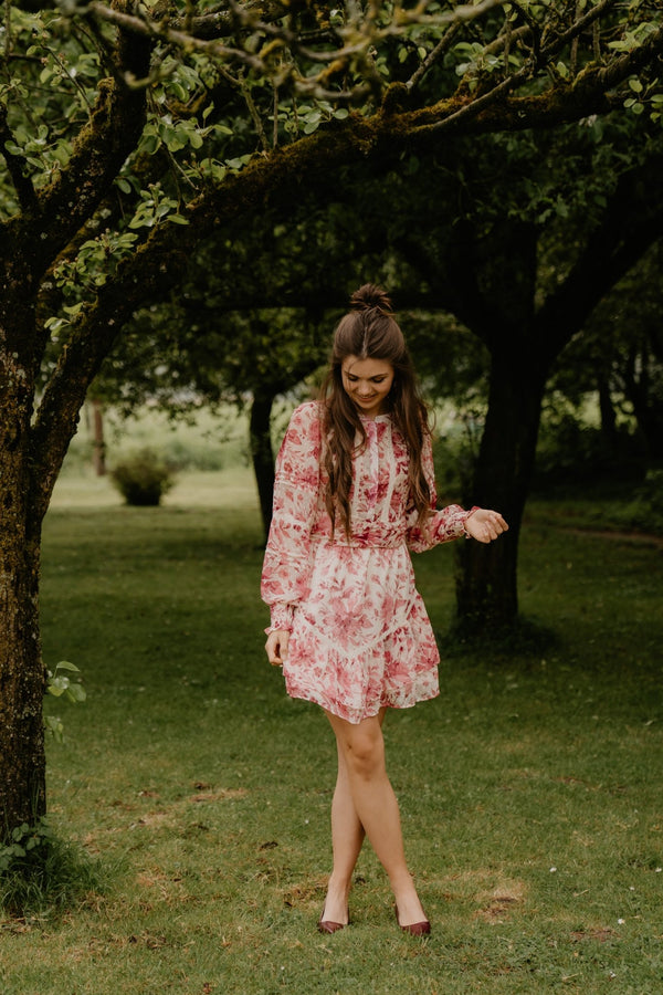 Roberta Flower Print Dress Evening Rose - Bij Keesje - Neo Noir - Jurk