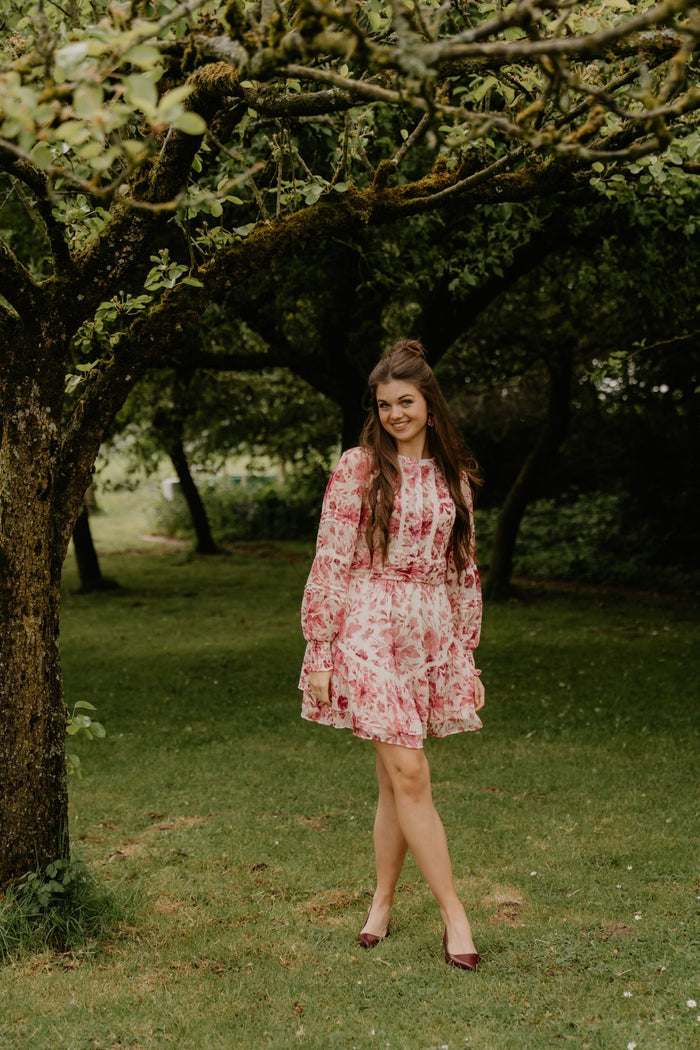 Roberta Flower Print Dress Evening Rose - Bij Keesje - Neo Noir - Jurk