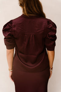 Roella Heavy Sateen Blouse Burgundy - Bij Keesje - Neo Noir - Blouse