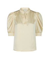 Roella heavy sateen blouse light yellow - Bij Keesje - Neo Noir - Blouse