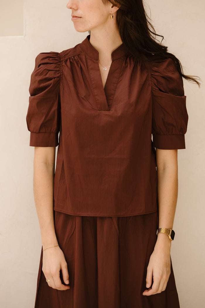 Roella Poplin Blouse Burgundy - Bij Keesje - Neo Noir