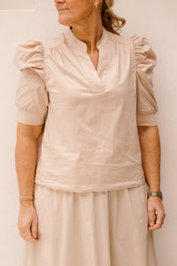 Roella poplin blouse Dark Sand - Bij Keesje - Neo Noir - blouse