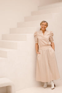 Roella poplin blouse Dark Sand - Bij Keesje - Neo Noir - blouse