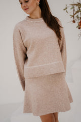 Roeme knit stitch blouse beige melange