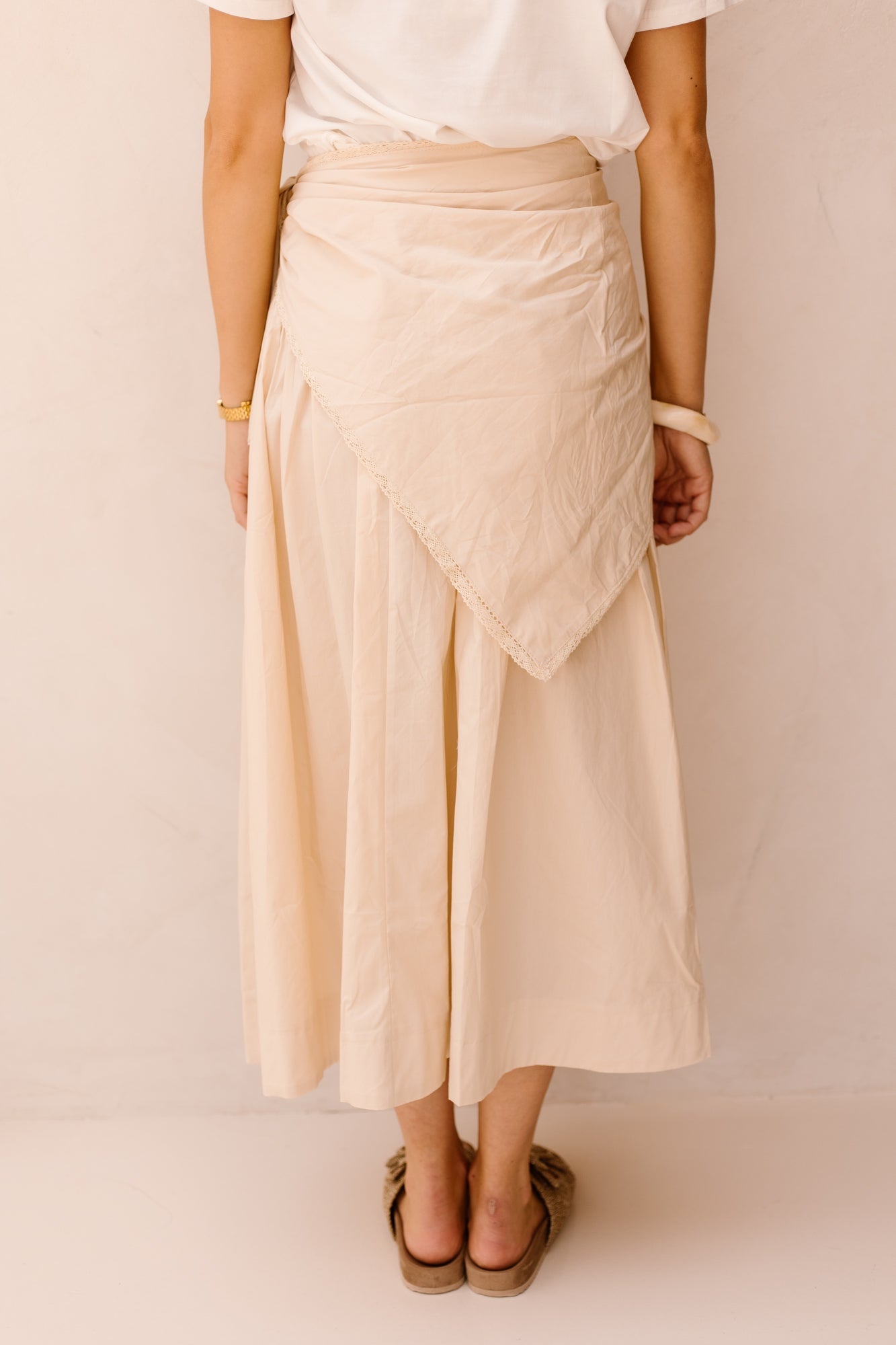 Rok met sjaal beige - Bij Keesje - Bij Keesje - Rok