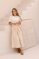 Rok met sjaal beige