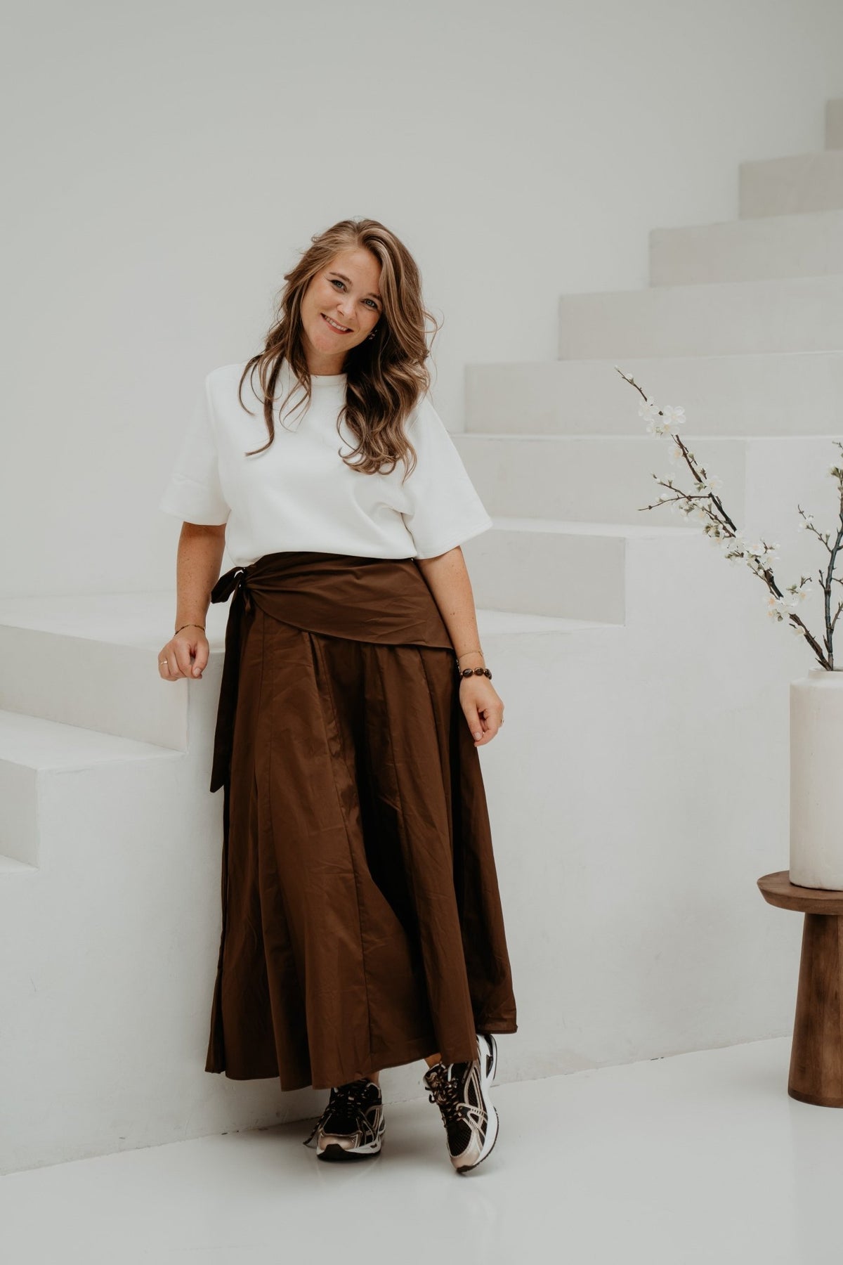 Rok met sjaal choco - Bij Keesje - Bij Keesje - Rok