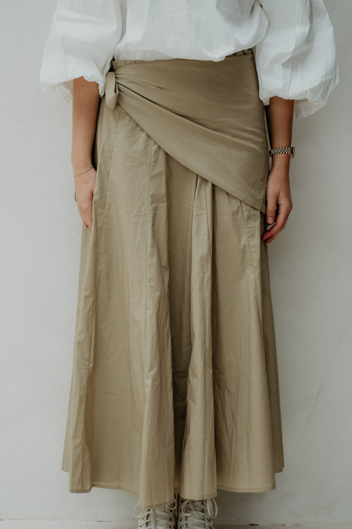 Rok met sjaal taupe - Bij Keesje - Bij Keesje - Rok