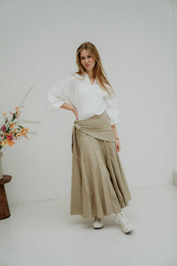 Rok met sjaal taupe - Bij Keesje - Bij Keesje - Rok