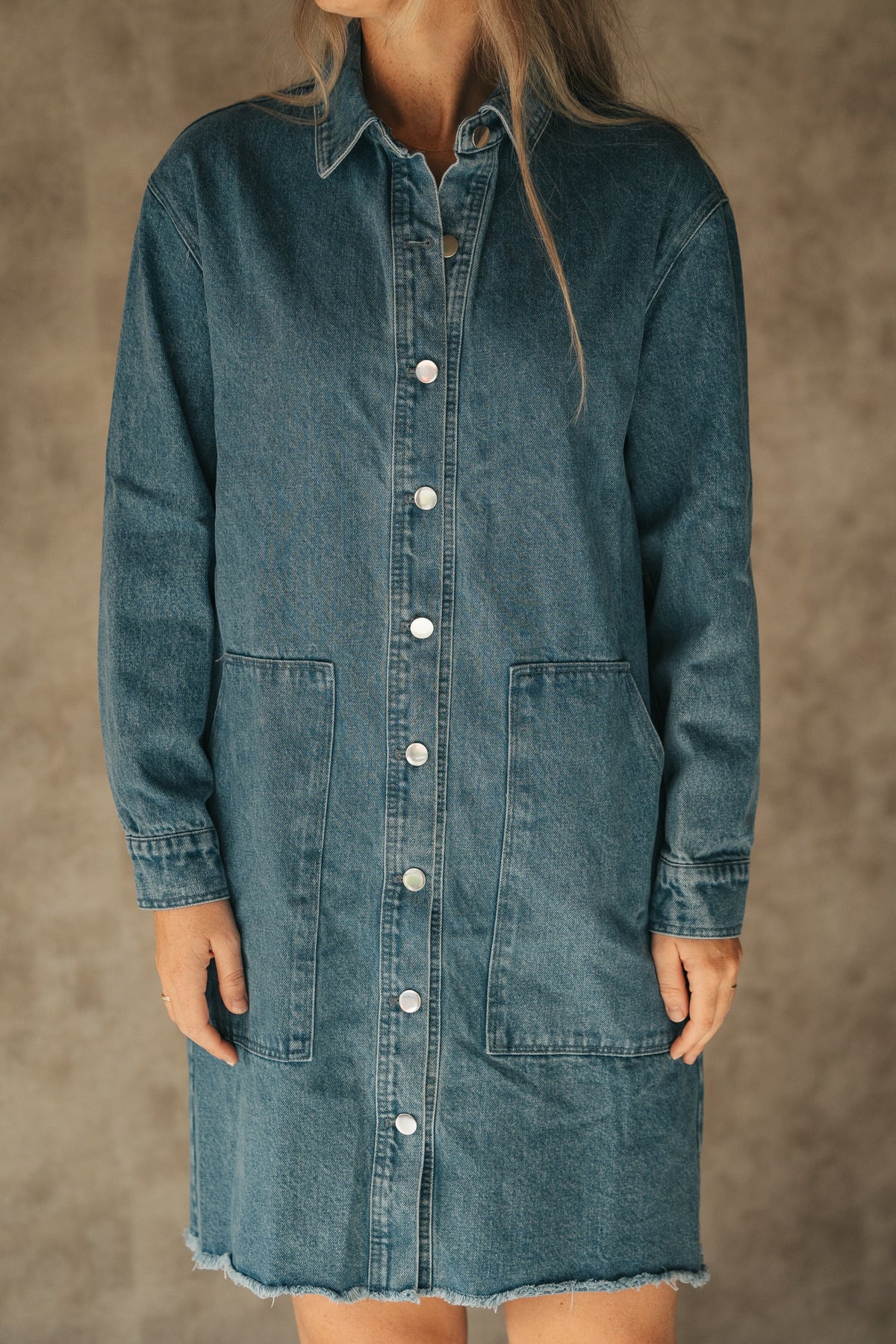 Romy denim dress blue - Bij Keesje