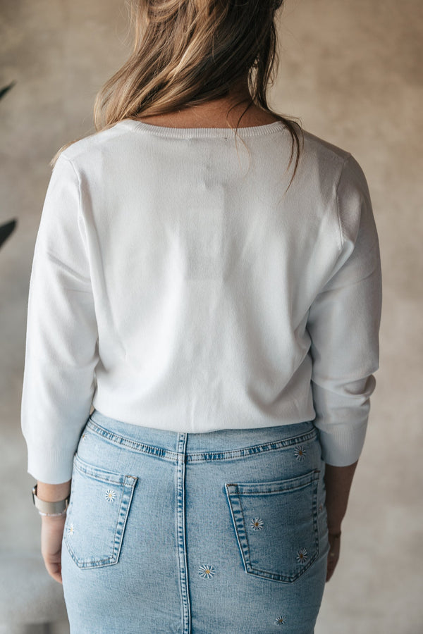 Roos cardigan white - Bij Keesje