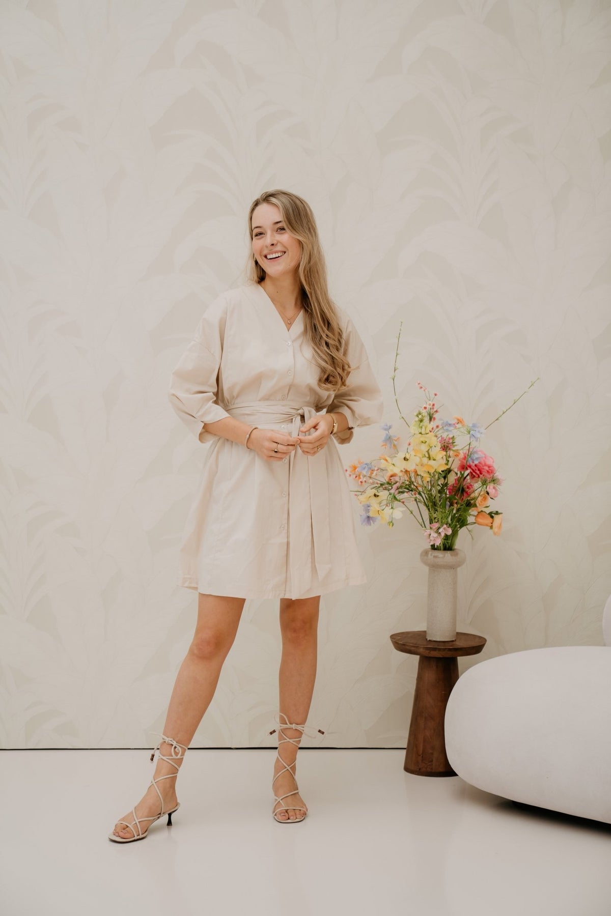 Roos dress beige - Bij Keesje - Bij Keesje - Jurk