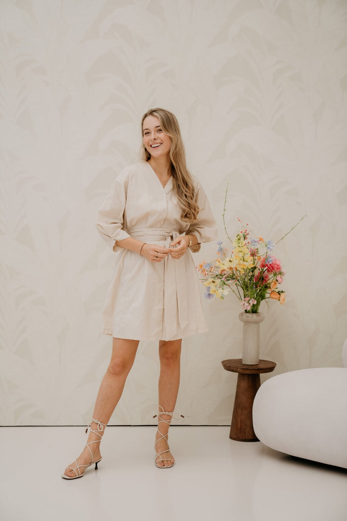 Roos dress beige - Bij Keesje - Bij Keesje - Jurk