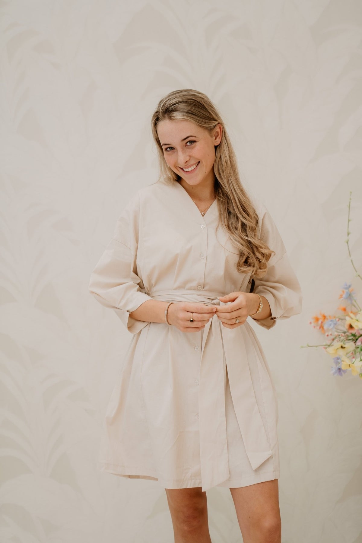 Roos dress beige - Bij Keesje - Bij Keesje - Jurk