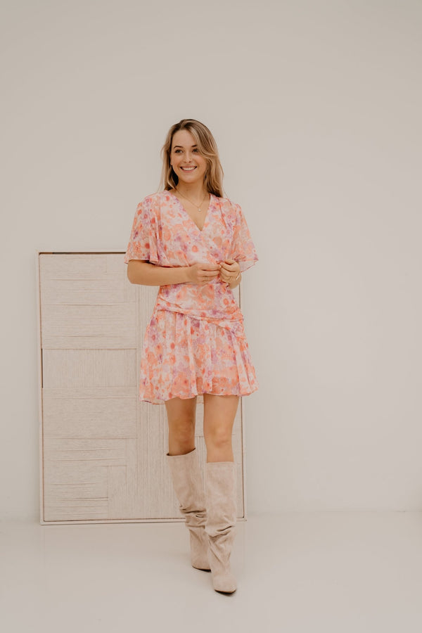 Roosje dress orange purple - Bij Keesje - Bij Keesje - Jurk