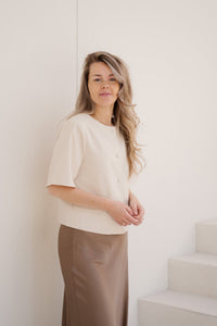 Rory linen blouse creme - Bij Keesje - Neo Noir - Top